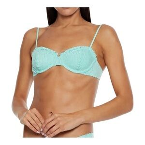 VIX PAULA HERMANNY Nissi Lasercut Bikini Top in Aqua NWT